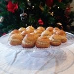 Christmas pastries with cashew and orange custard