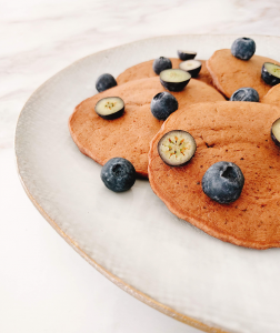 Chocolate pancake with pears