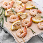 Lemon shrimp skewers